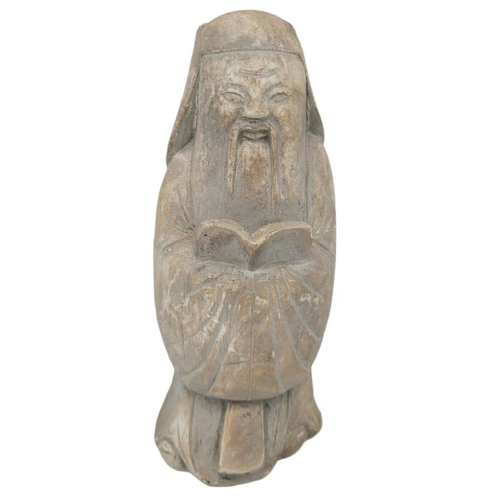 Vintage Austin Productions 1975 Carved Asian Sculpture Scholarly Man Durastone